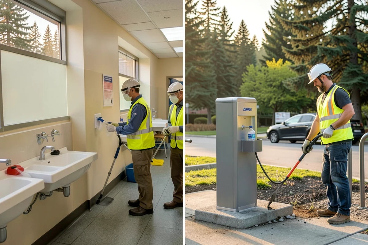 Sidewalk Pressure Washing in Puyallup, Pierce County, WA - Walk the route with staff to map linear footage, staining, and drain locations