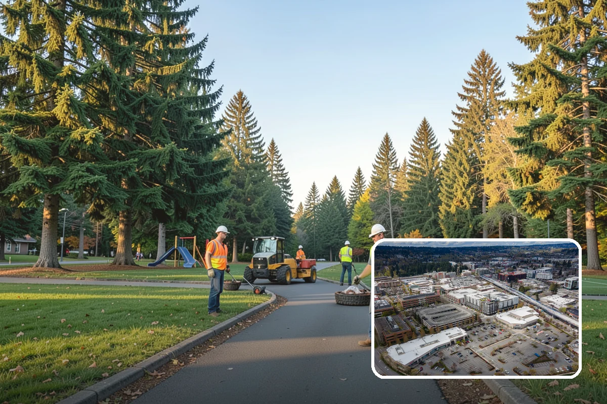 Sidewalk Pressure Washing in Redmond, King County, WA - Removes slip-inducing algae and moss buildup from shaded PNW walkways
