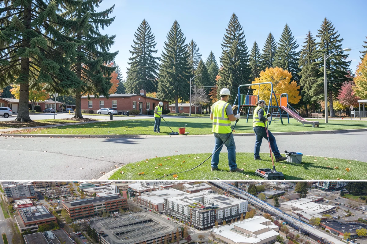 Sidewalk Pressure Washing in Redmond, King County, WA - Cleaning is most effective in spring and early summer when milder weather speeds drying, though moss and algae control benefits...