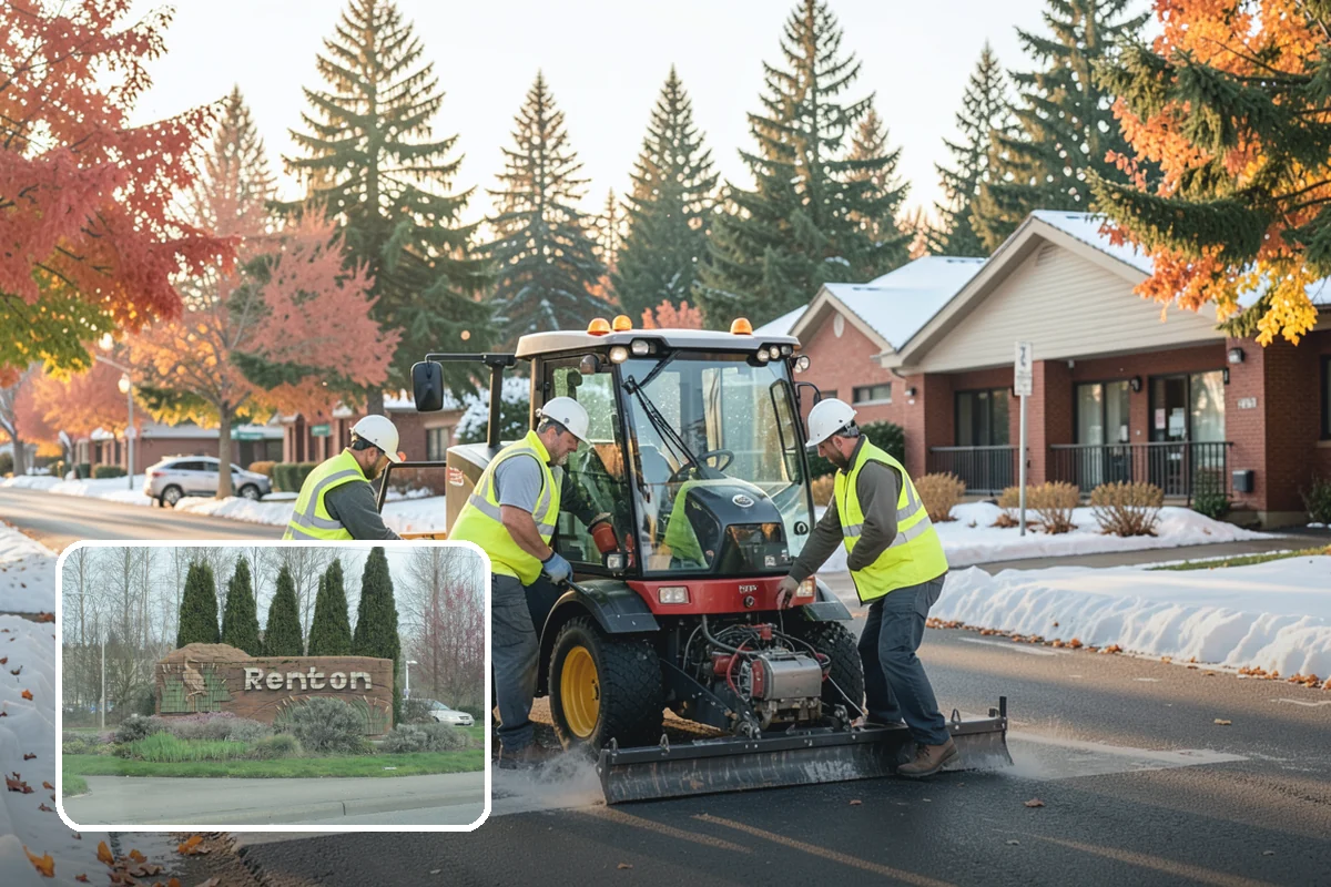 Sidewalk Pressure Washing in Renton, King County, WA - Removes slip-inducing algae and moss buildup from shaded PNW walkways