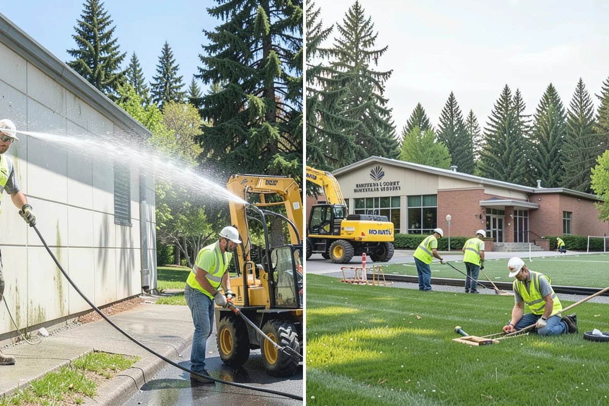 Sidewalk Pressure Washing in Renton, King County, WA - Walk the route with staff to map linear footage, staining, and drain locations