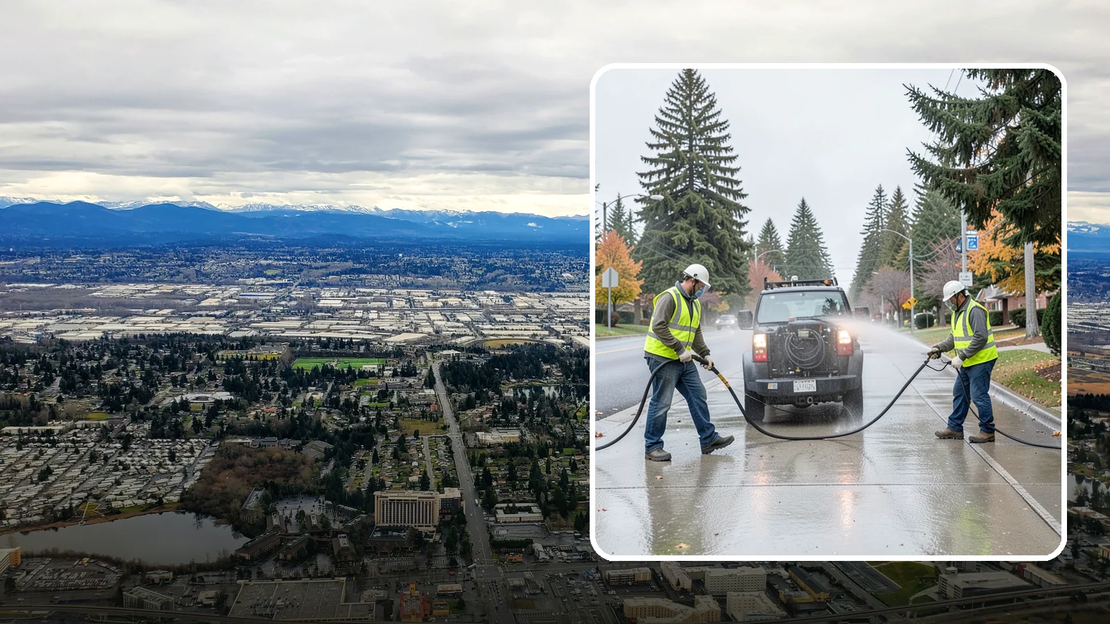 Sidewalk Pressure Washing in SeaTac, King County, WA - Restore downtown walkways and public sidewalks with scheduled hot-water pressure washing that meets municipal cleanliness...