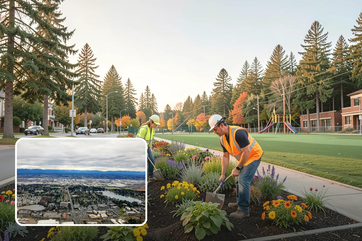 Sidewalk Pressure Washing in SeaTac, King County, WA - Removes slip-inducing algae and moss buildup from shaded PNW walkways
