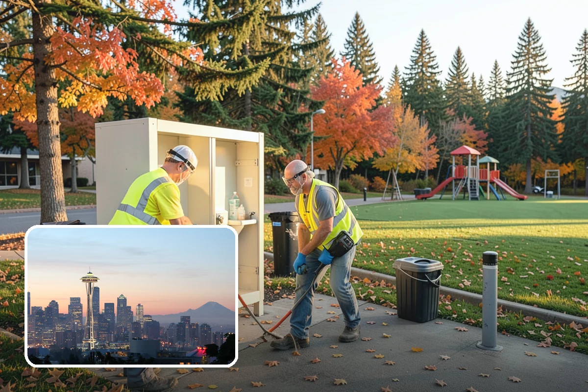 Sidewalk Pressure Washing in Seattle, King County, WA - Removes slip-inducing algae and moss buildup from shaded PNW walkways