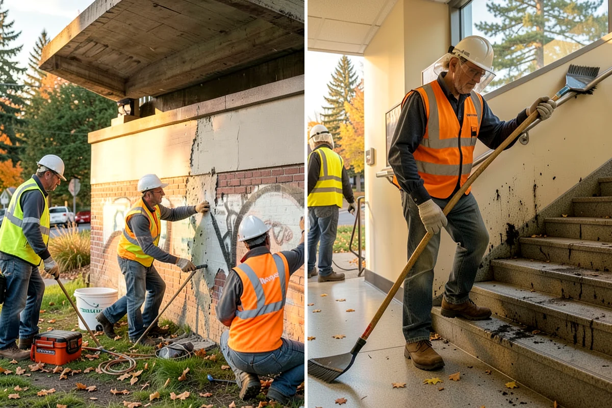 Sidewalk Pressure Washing in Seattle, King County, WA - Walk the route with staff to map linear footage, staining, and drain locations
