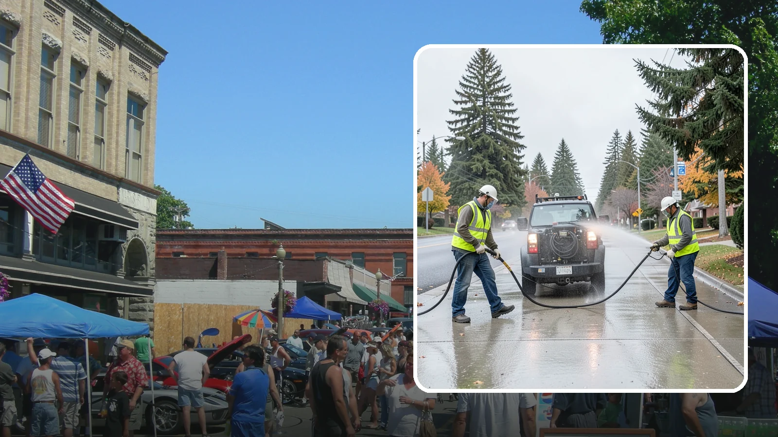 Sidewalk Pressure Washing in Snohomish, Snohomish County, WA - Restore downtown walkways and public sidewalks with scheduled hot-water pressure washing that meets municipal cleanliness...