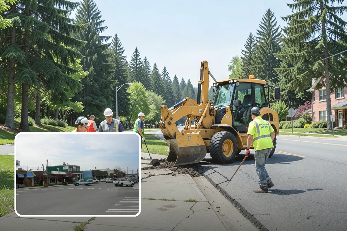 Sidewalk Pressure Washing in Stanwood, Snohomish County, WA - Removes slip-inducing algae and moss buildup from shaded PNW walkways