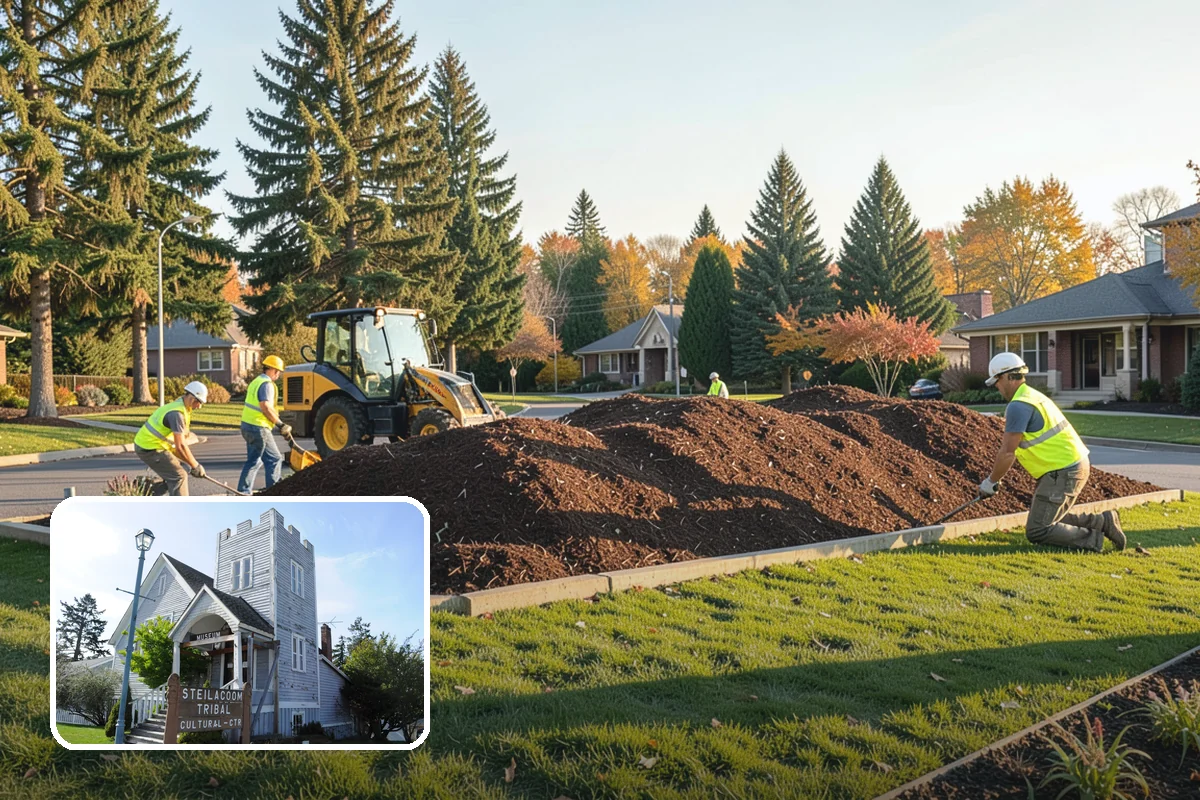 Sidewalk Pressure Washing in Steilacoom, Pierce County, WA - Removes slip-inducing algae and moss buildup from shaded PNW walkways