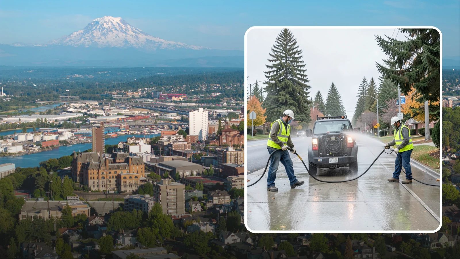 Sidewalk Pressure Washing in Tacoma, Pierce County, WA - Restore downtown walkways and public sidewalks with scheduled hot-water pressure washing that meets municipal cleanliness...