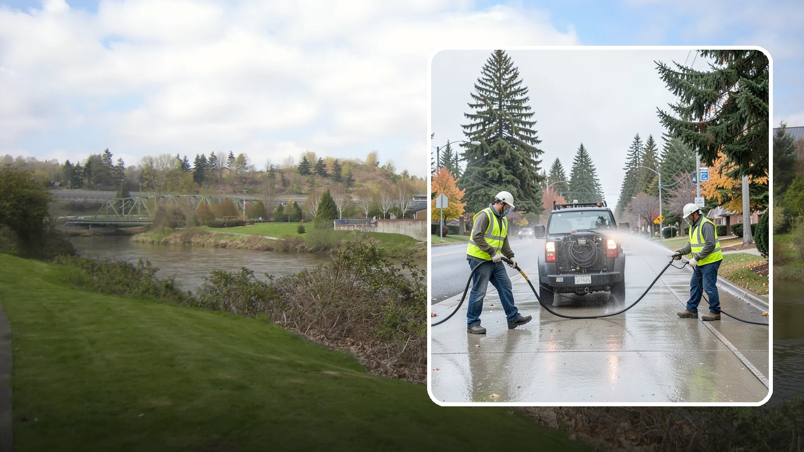 Sidewalk Pressure Washing in Tukwila, King County, WA - Restore downtown walkways and public sidewalks with scheduled hot-water pressure washing that meets municipal cleanliness...