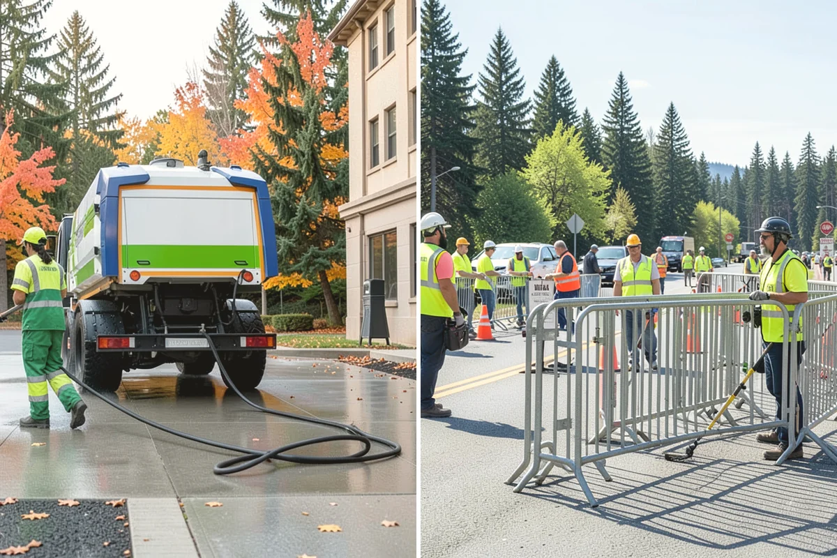 Sidewalk Pressure Washing in University Place, Pierce County, WA - Walk the route with staff to map linear footage, staining, and drain locations