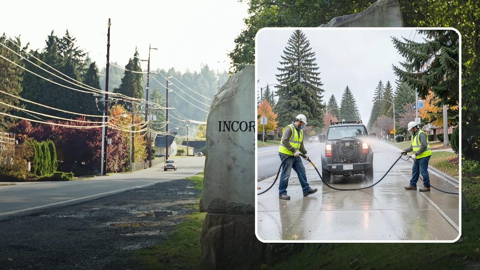 Sidewalk Pressure Washing in Wilkeson, Pierce County, WA - Restore downtown walkways and public sidewalks with scheduled hot-water pressure washing that meets municipal cleanliness...