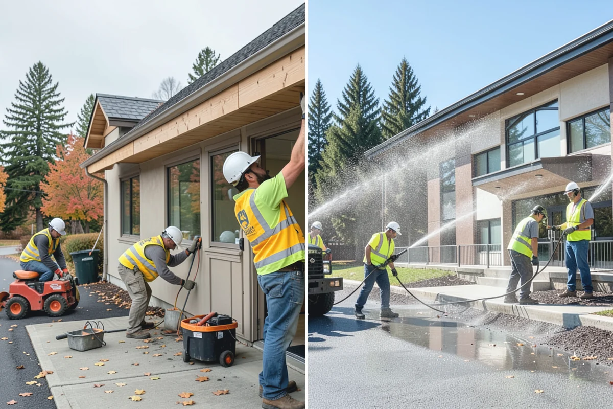 Sidewalk Pressure Washing in Woodinville, King County, WA - Walk the route with staff to map linear footage, staining, and drain locations