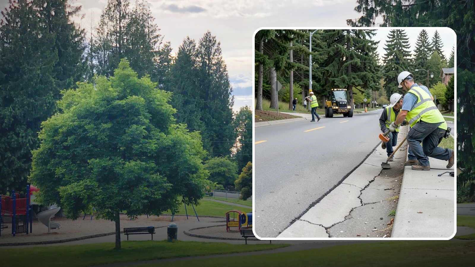 Sidewalk Repairs in Bonney Lake, Pierce County, WA - Concrete sidewalk repairs that restore safe, ADA-compliant pedestrian paths across municipal walkways.