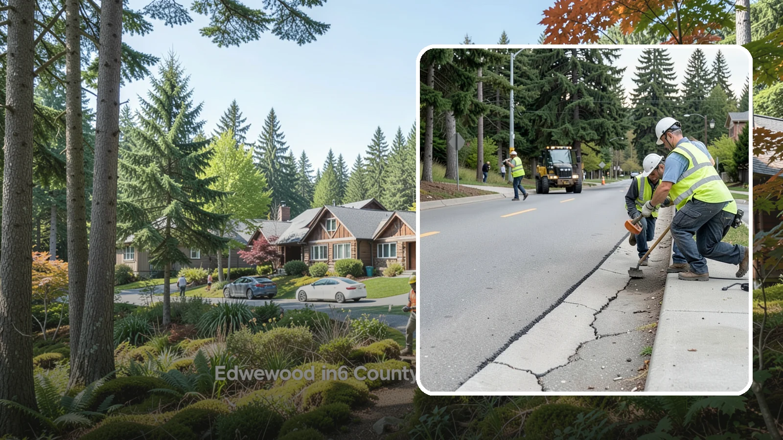 Sidewalk Repairs in Edgewood, Pierce County, WA - Concrete sidewalk repairs that restore safe, ADA-compliant pedestrian paths across municipal walkways.