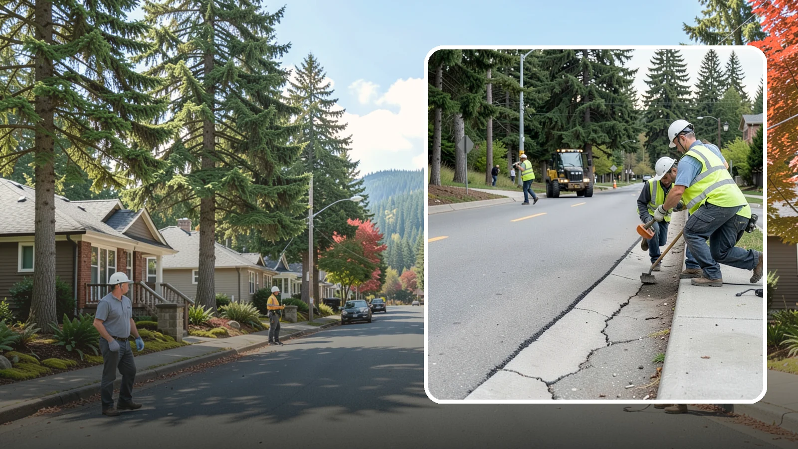 Sidewalk Repairs in Hunts Point, King County, WA - Concrete sidewalk repairs that restore safe, ADA-compliant pedestrian paths across municipal walkways.