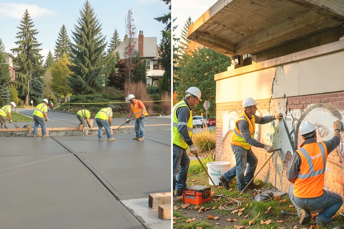 Sidewalk Repairs in Index, Snohomish County, WA - Inspect and rate each panel to select the appropriate repair method