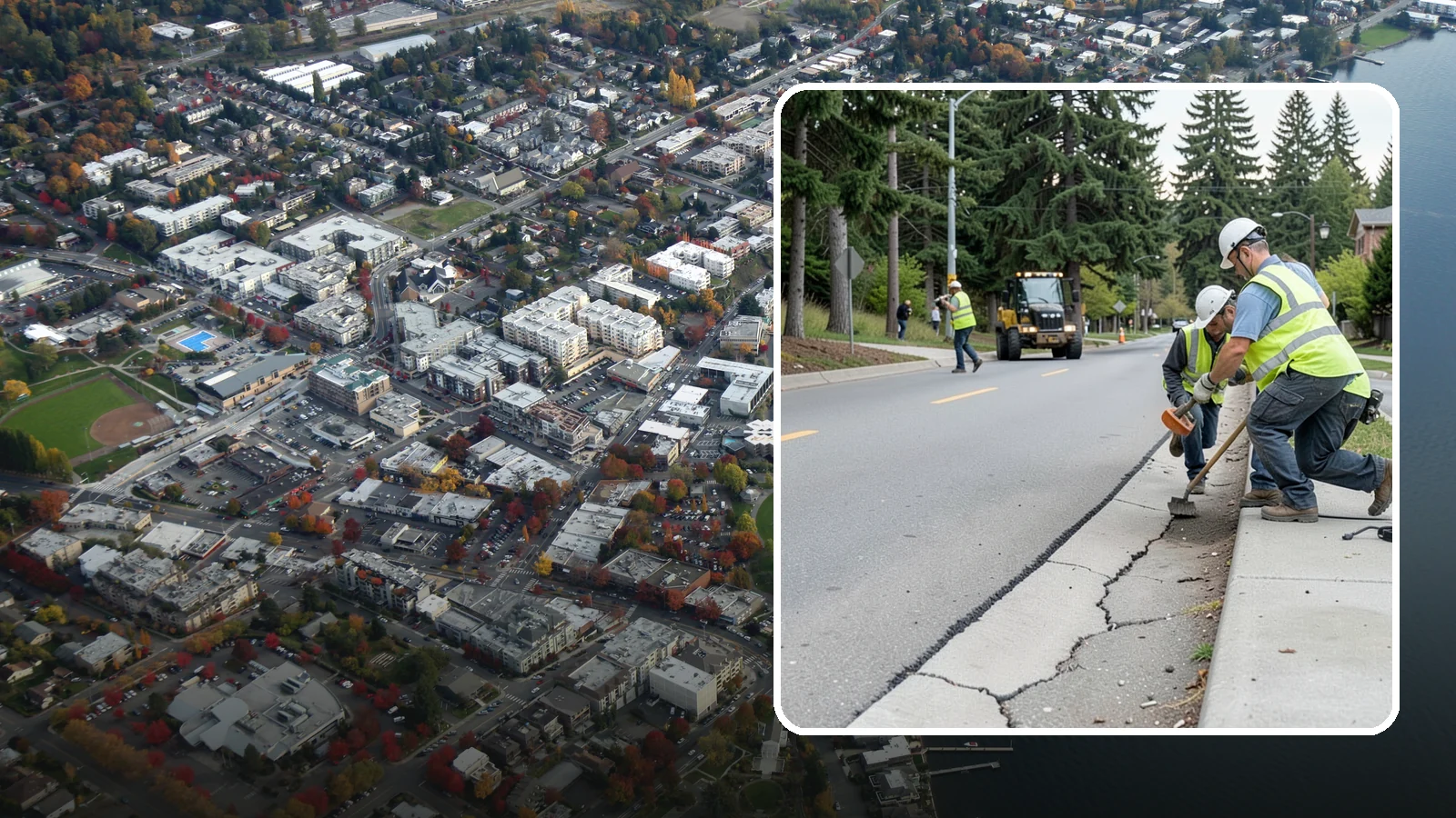 Sidewalk Repairs in Kirkland, King County, WA - Concrete sidewalk repairs that restore safe, ADA-compliant pedestrian paths across municipal walkways.