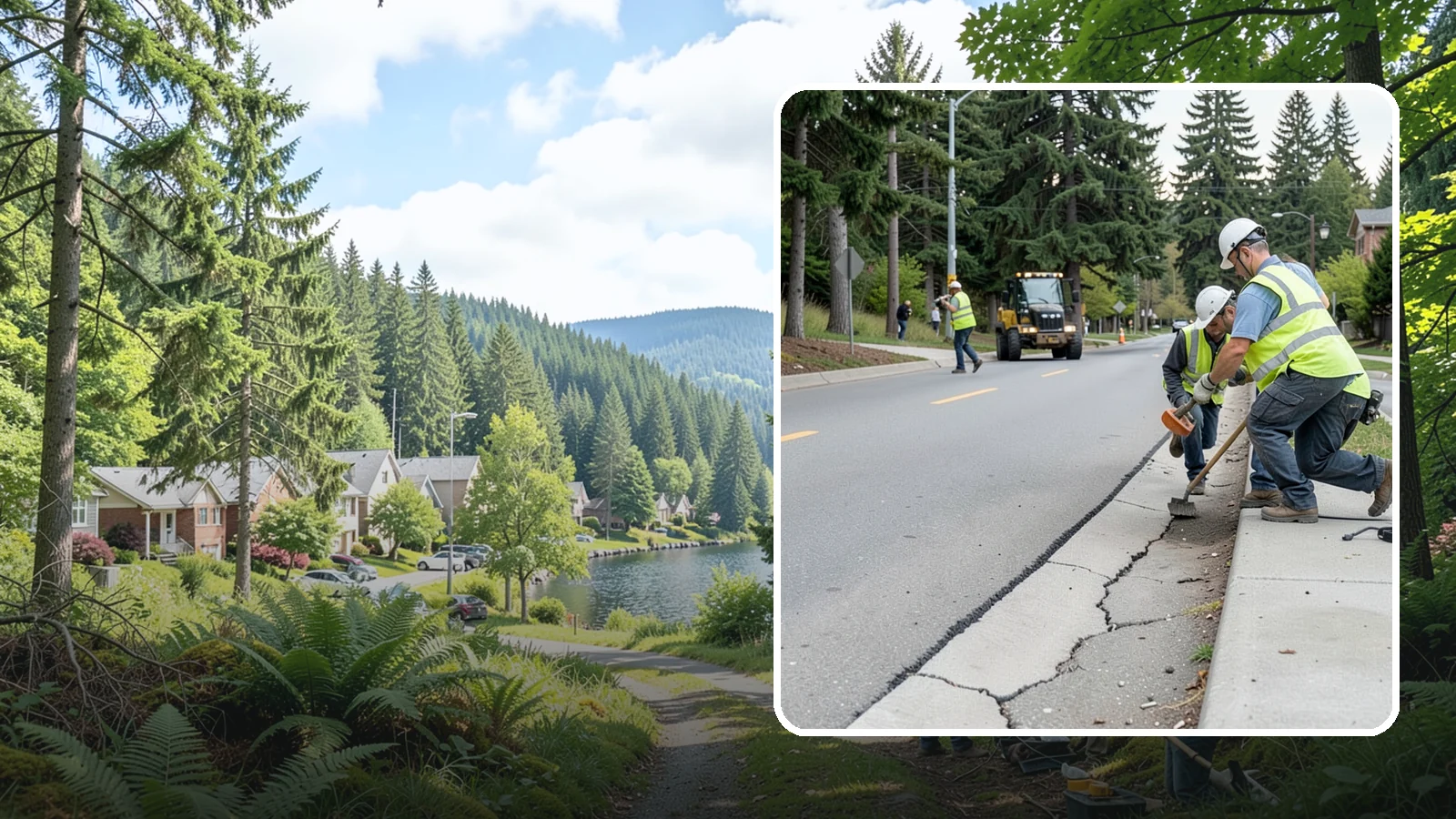Sidewalk Repairs in Lake Forest Park, King County, WA - Concrete sidewalk repairs that restore safe, ADA-compliant pedestrian paths across municipal walkways.