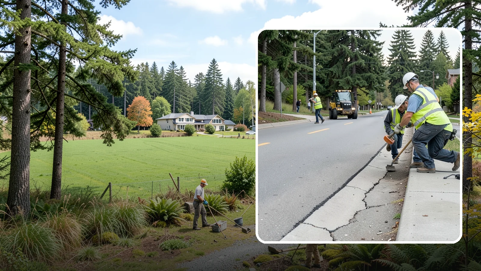 Sidewalk Repairs in Lyman, Skagit County, WA - Concrete sidewalk repairs that restore safe, ADA-compliant pedestrian paths across municipal walkways.