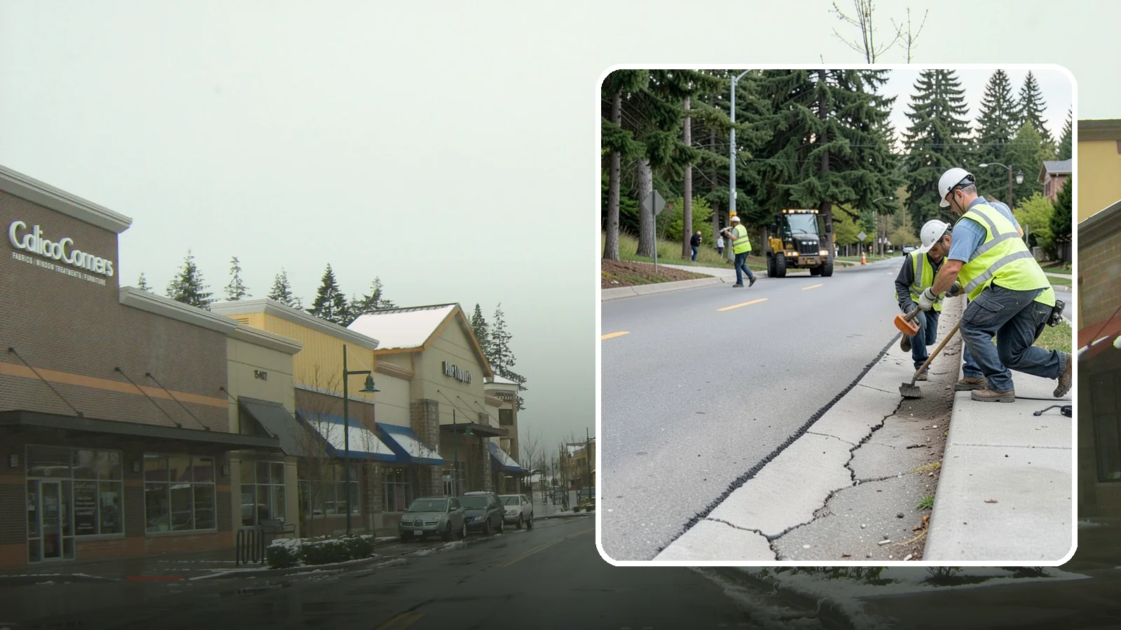Sidewalk Repairs in Mill Creek, Snohomish County, WA - Concrete sidewalk repairs that restore safe, ADA-compliant pedestrian paths across municipal walkways.