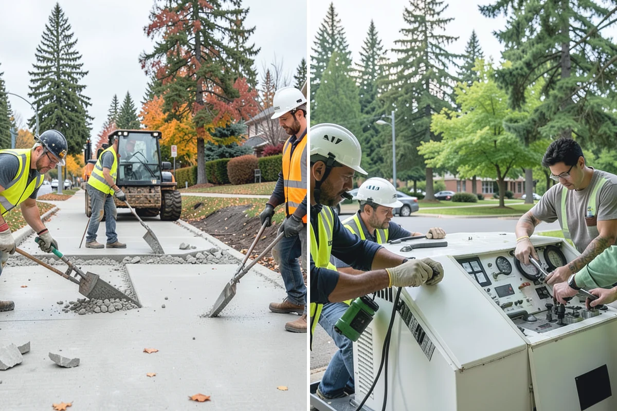 Sidewalk Repairs in Redmond, King County, WA - Inspect and rate each panel to select the appropriate repair method