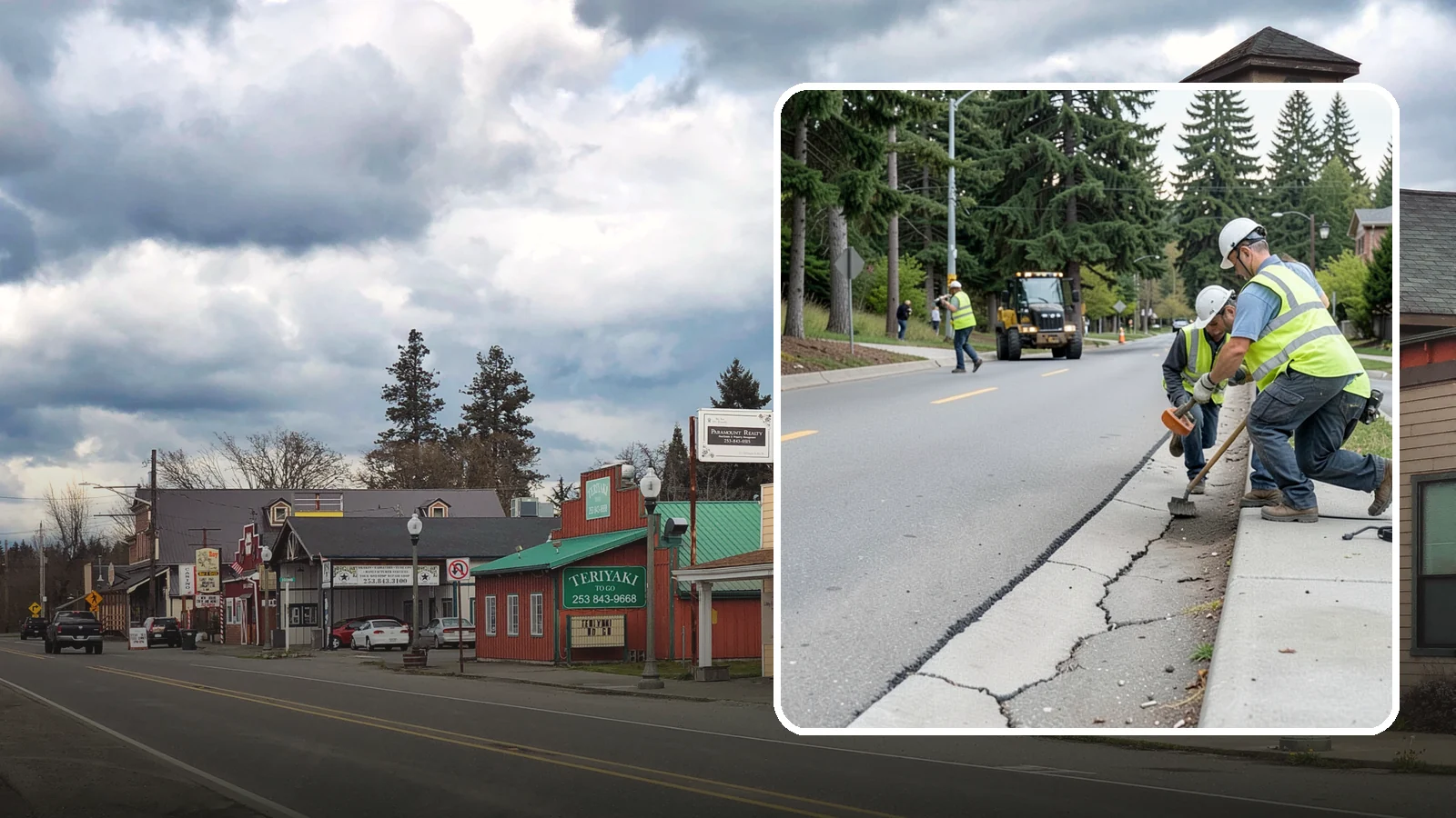 Sidewalk Repairs in Roy, Pierce County, WA - Concrete sidewalk repairs that restore safe, ADA-compliant pedestrian paths across municipal walkways.