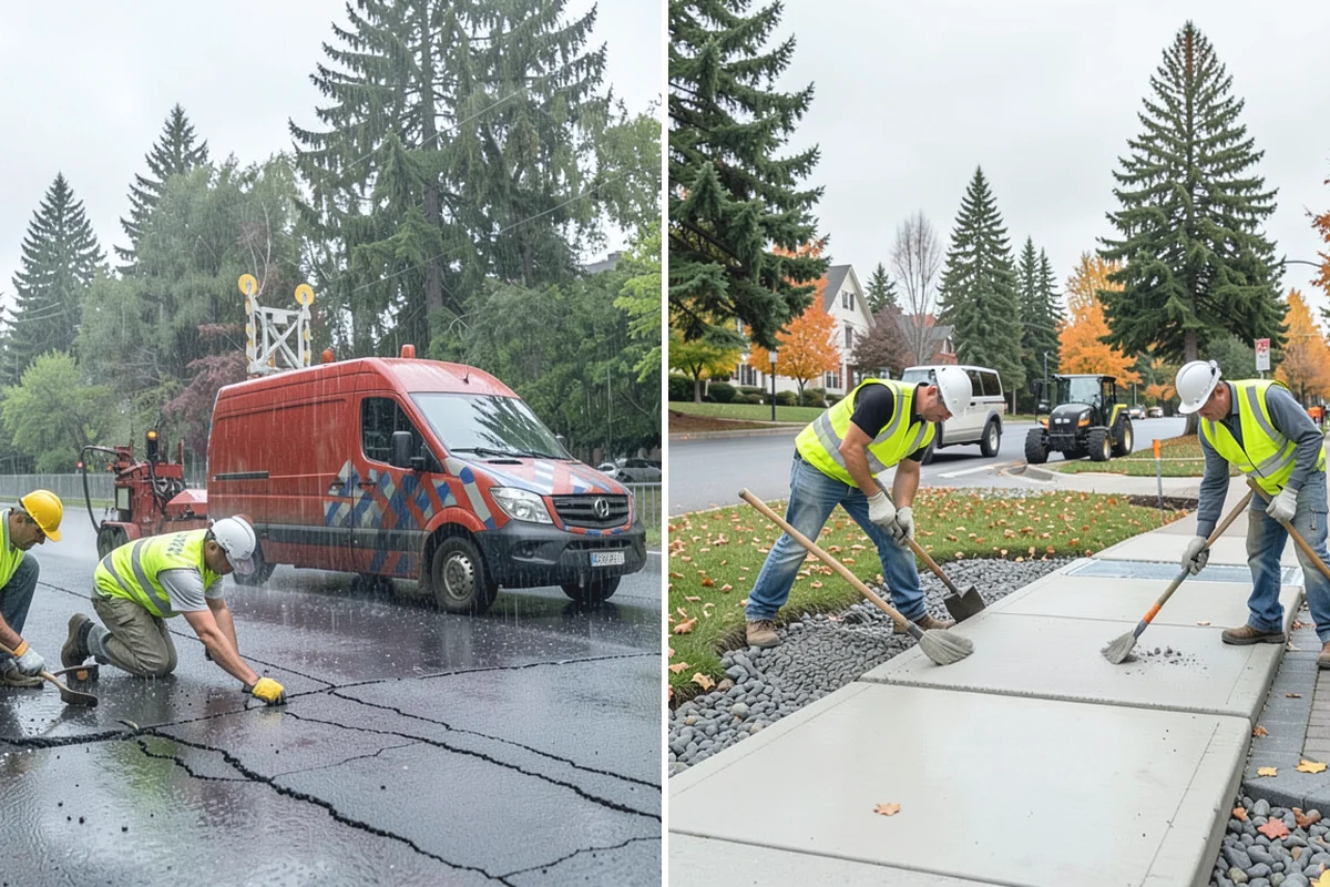 Sidewalk Repairs in Roy, Pierce County, WA - Inspect and rate each panel to select the appropriate repair method