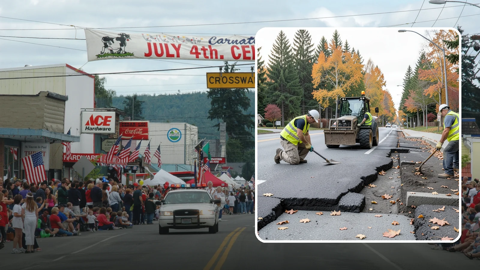 Sidewalk Replacement in Carnation, King County, WA - Full sidewalk replacement that rebuilds failed walkway sections to current municipal and accessibility standards.