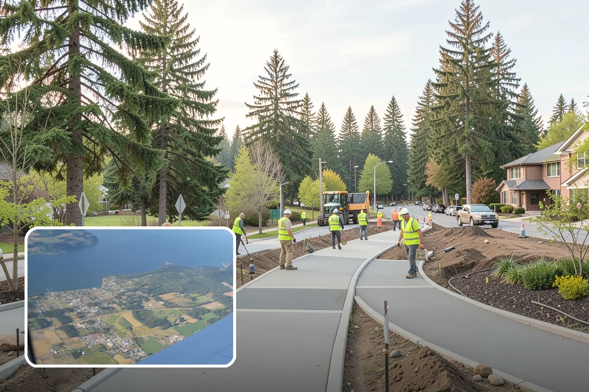 Sidewalk Replacement in Coupeville, Island County, WA - Restores decades of service life to failed walkway segments