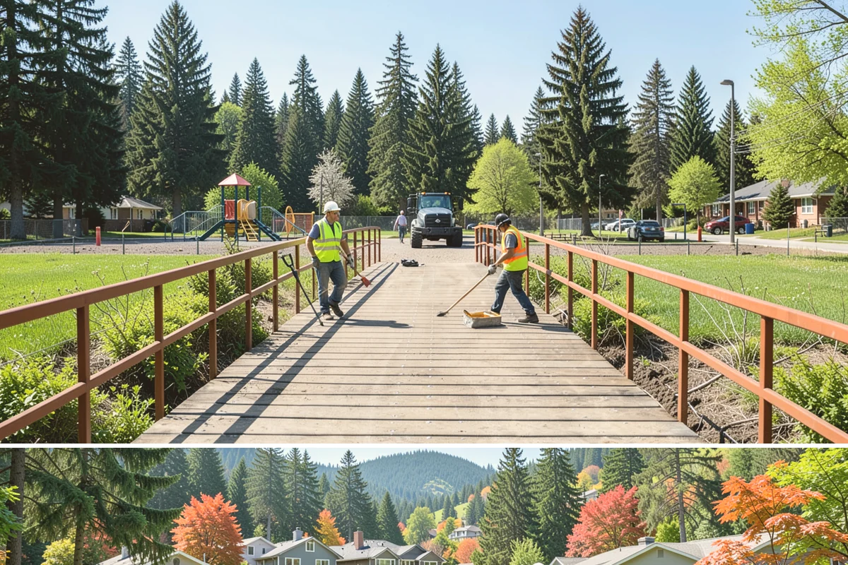 Sidewalk Replacement in Fircrest, Pierce County, WA - Full replacement is scheduled in the dry summer season to ensure adequate curing and compaction before the return of sustained...