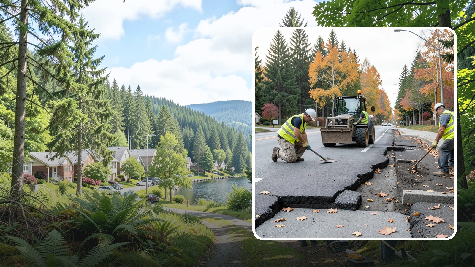 Sidewalk Replacement in Lake Forest Park, King County, WA - Full sidewalk replacement that rebuilds failed walkway sections to current municipal and accessibility standards.