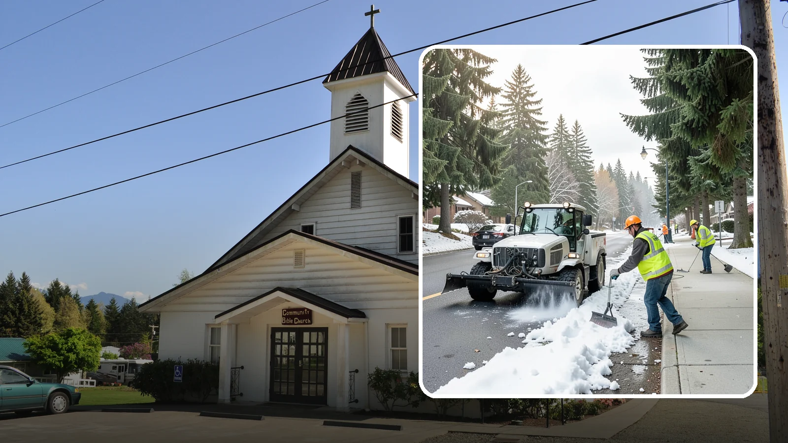 Sidewalk Snow Removal in Concrete, Skagit County, WA - Clear public sidewalks, walkways, and pedestrian corridors of snow to maintain safe, ADA-compliant access.