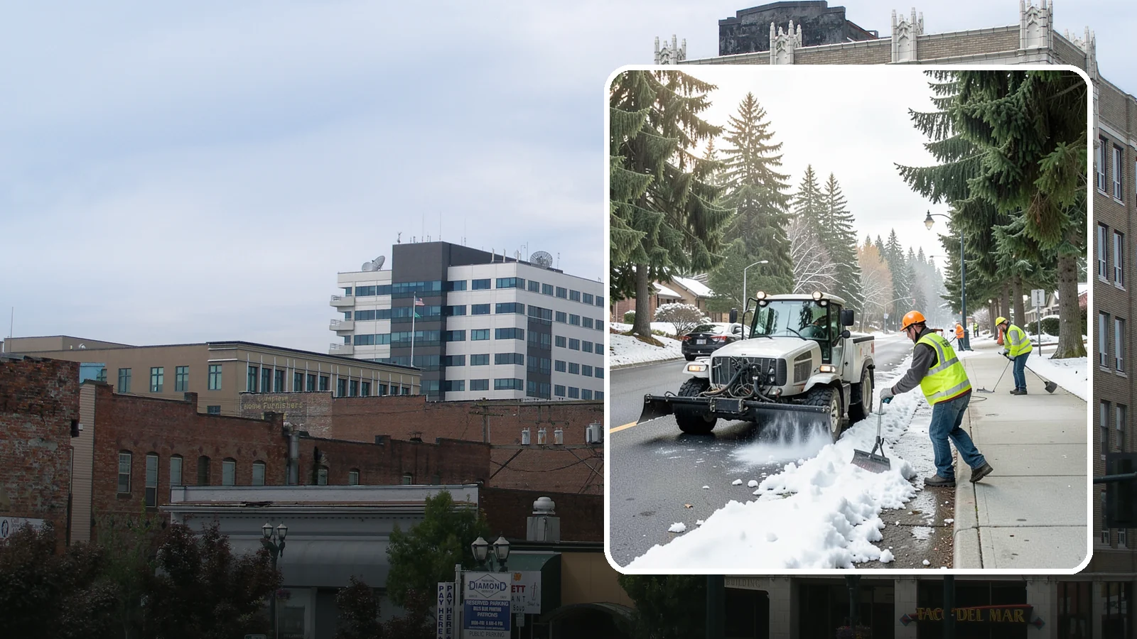 Sidewalk Snow Removal in Everett, Snohomish County, WA - Clear public sidewalks, walkways, and pedestrian corridors of snow to maintain safe, ADA-compliant access.