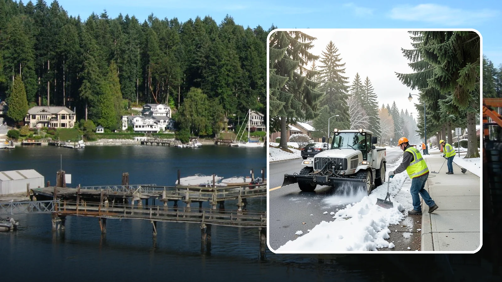 Sidewalk Snow Removal in Gig Harbor, Pierce County, WA - Clear public sidewalks, walkways, and pedestrian corridors of snow to maintain safe, ADA-compliant access.