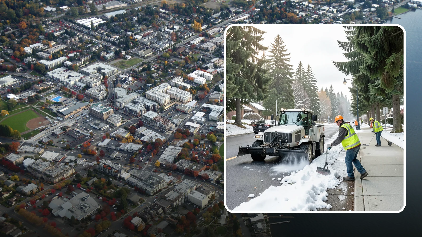 Sidewalk Snow Removal in Kirkland, King County, WA - Clear public sidewalks, walkways, and pedestrian corridors of snow to maintain safe, ADA-compliant access.