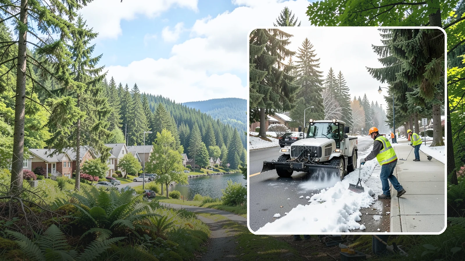 Sidewalk Snow Removal in Lake Forest Park, King County, WA - Clear public sidewalks, walkways, and pedestrian corridors of snow to maintain safe, ADA-compliant access.