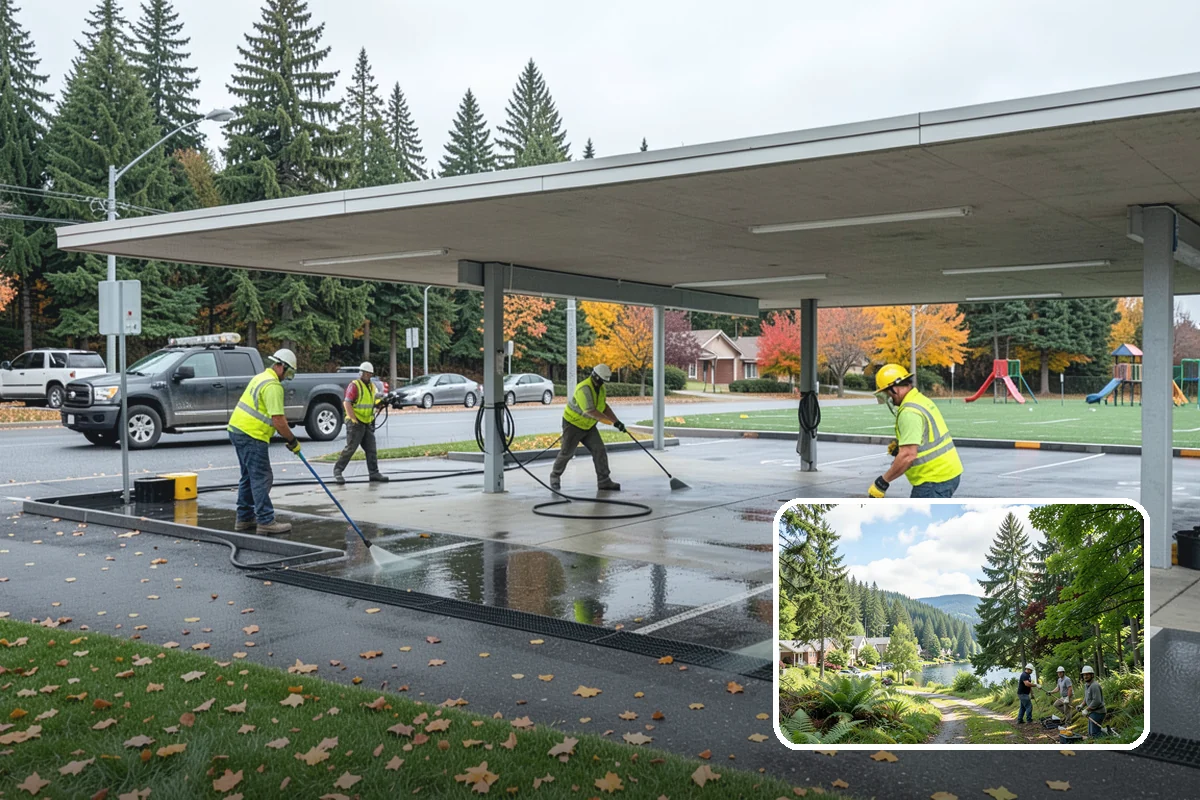 Sidewalk Snow Removal in Lake Forest Park, King County, WA - Maintains ADA-accessible width at ramps and crossings