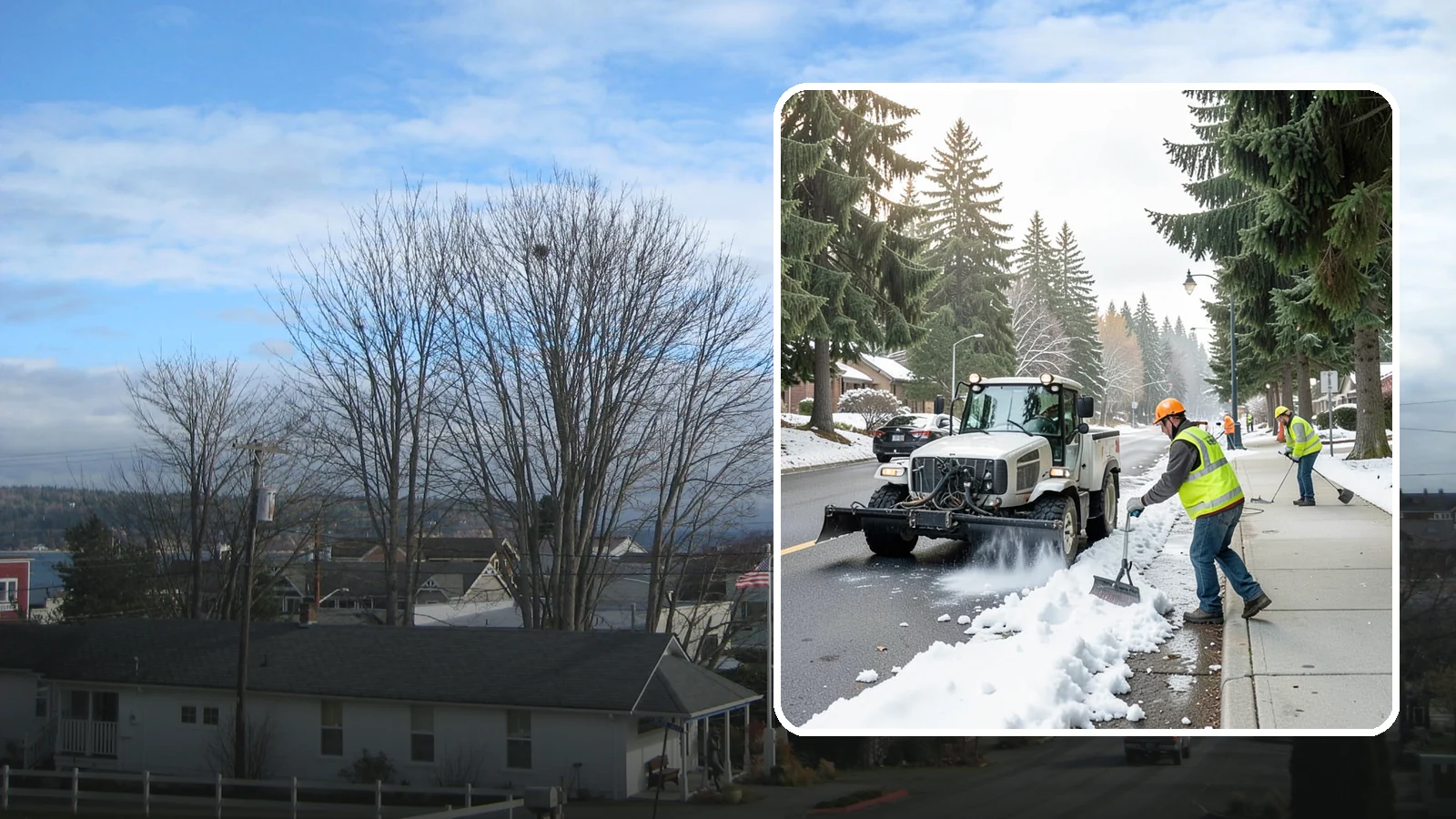 Sidewalk Snow Removal in Langley, Island County, WA - Clear public sidewalks, walkways, and pedestrian corridors of snow to maintain safe, ADA-compliant access.