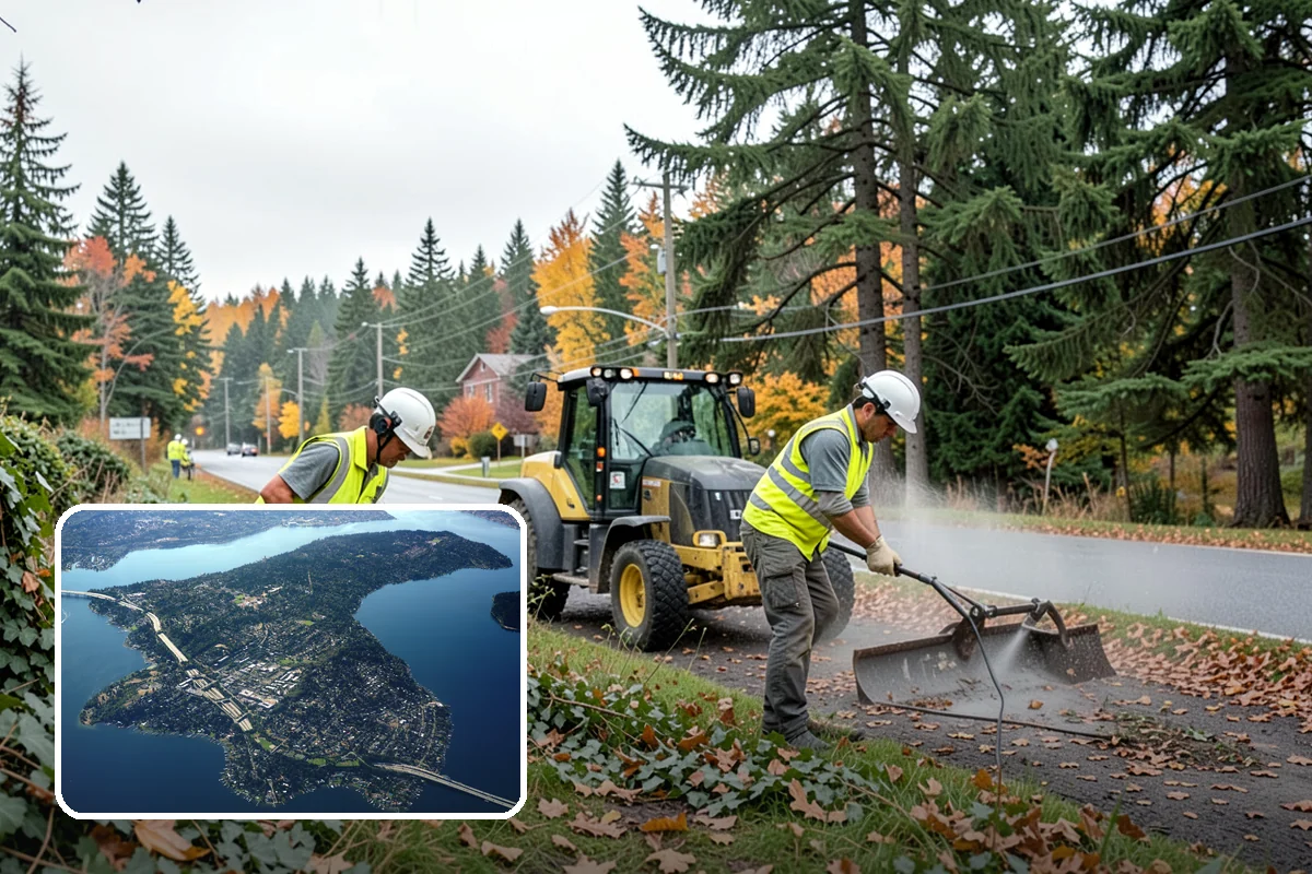 Sidewalk Snow Removal in Mercer Island, King County, WA - Maintains ADA-accessible width at ramps and crossings