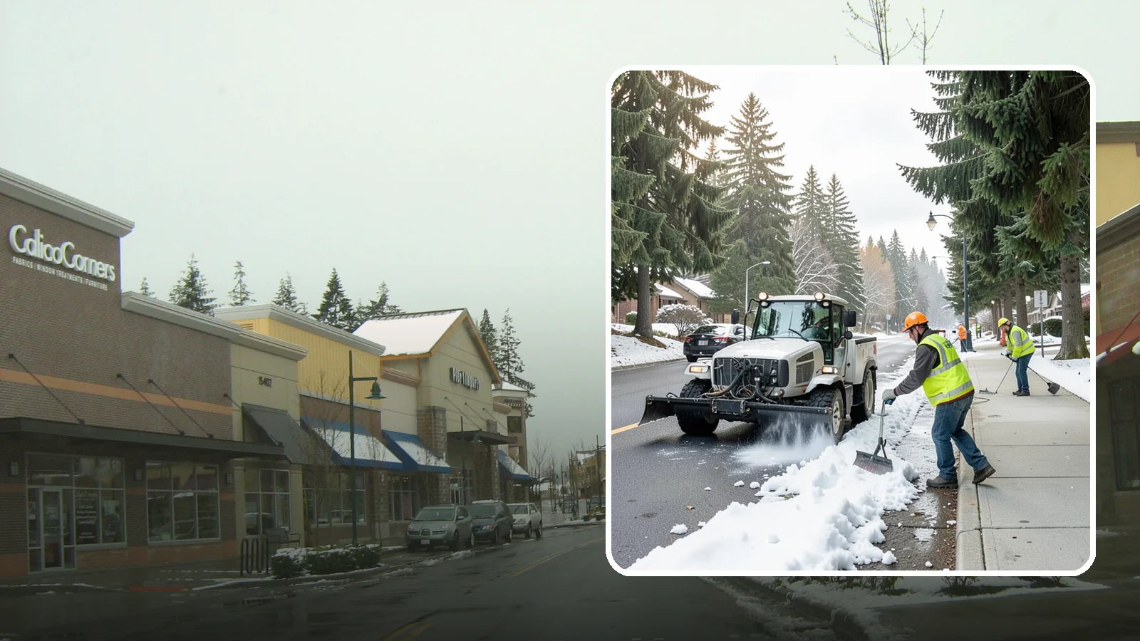 Sidewalk Snow Removal in Mill Creek, Snohomish County, WA - Clear public sidewalks, walkways, and pedestrian corridors of snow to maintain safe, ADA-compliant access.