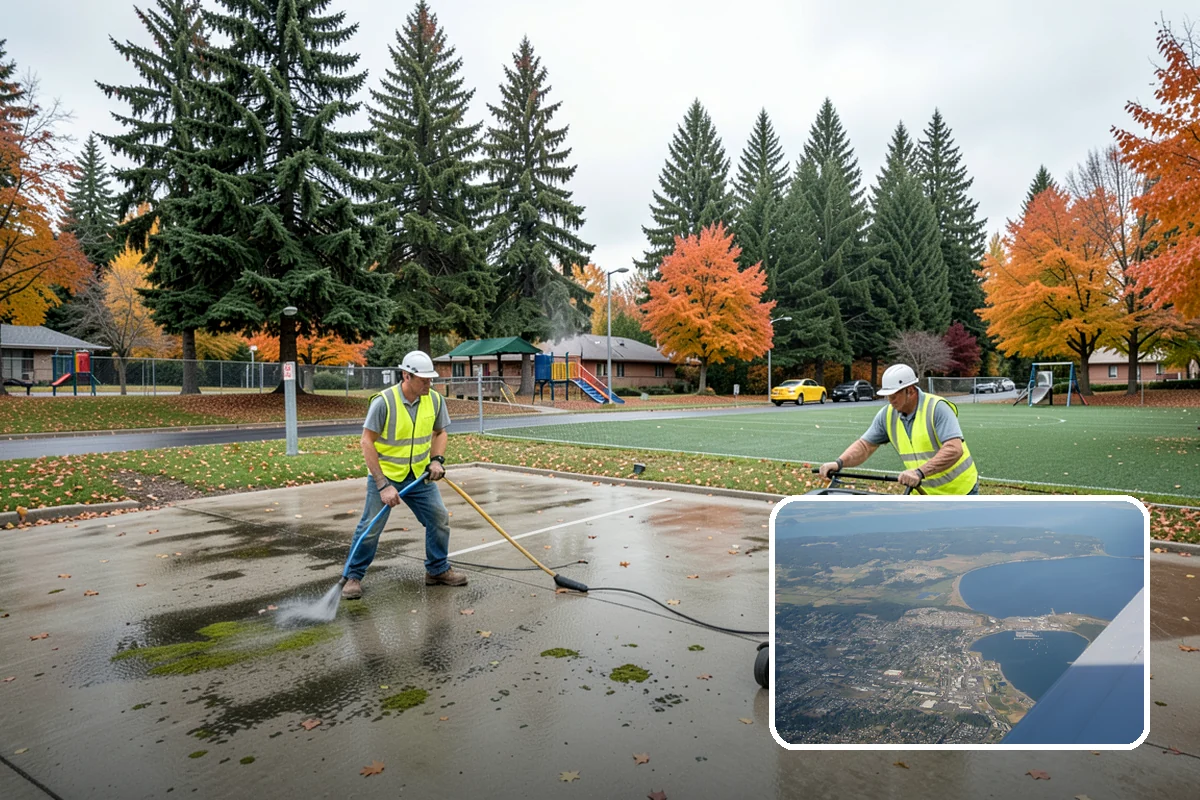 Sidewalk Snow Removal in Oak Harbor, Island County, WA - Maintains ADA-accessible width at ramps and crossings
