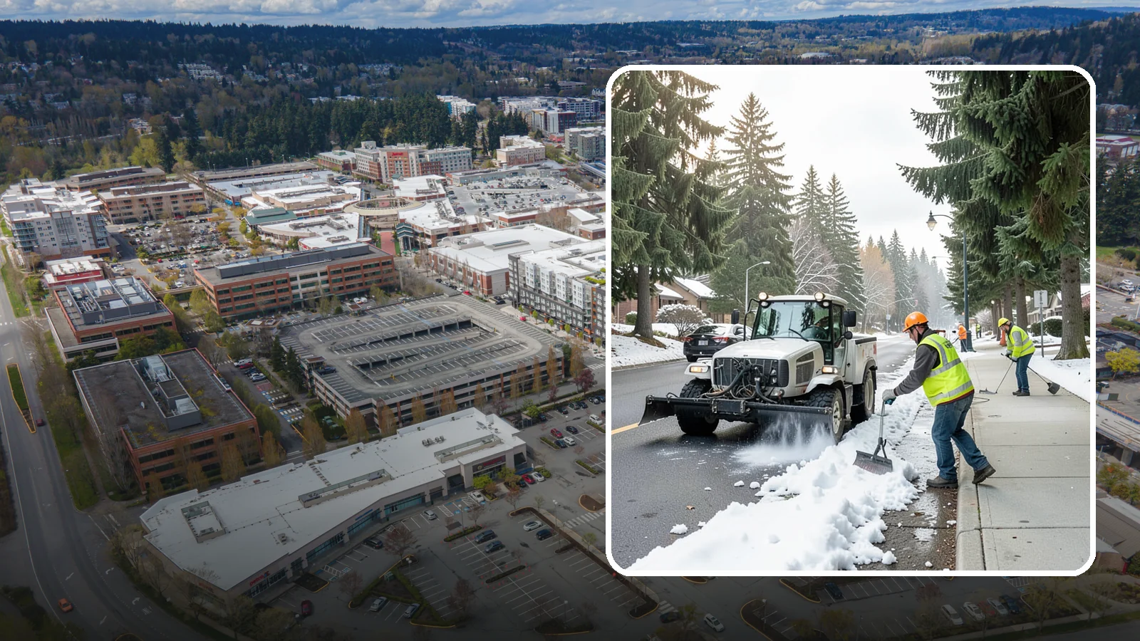 Sidewalk Snow Removal in Redmond, King County, WA - Clear public sidewalks, walkways, and pedestrian corridors of snow to maintain safe, ADA-compliant access.