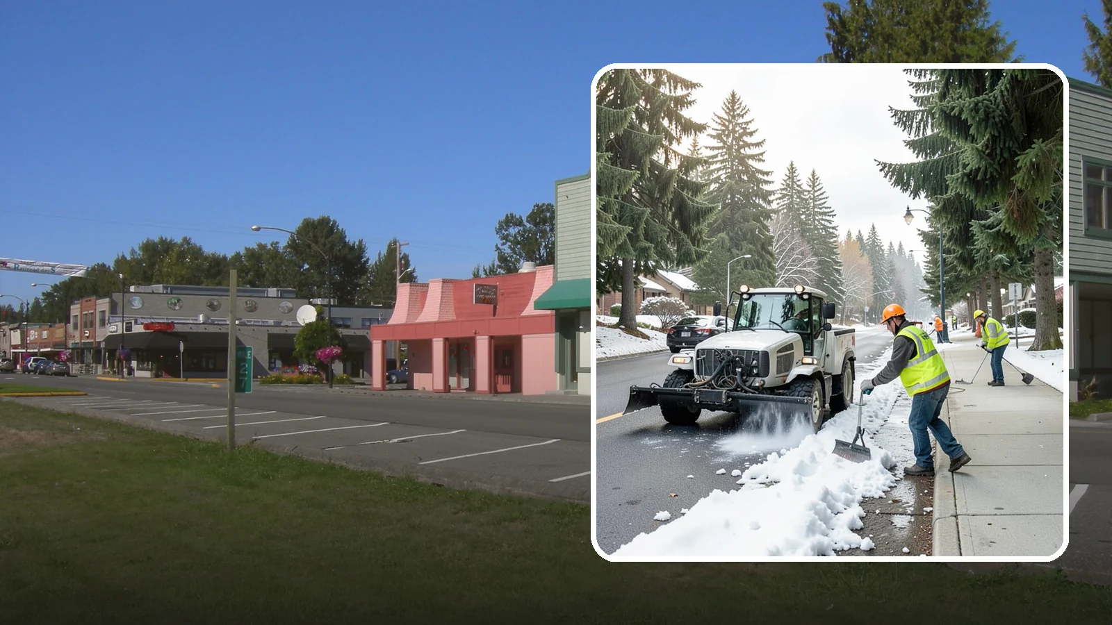 Sidewalk Snow Removal in Snoqualmie, King County, WA - Clear public sidewalks, walkways, and pedestrian corridors of snow to maintain safe, ADA-compliant access.