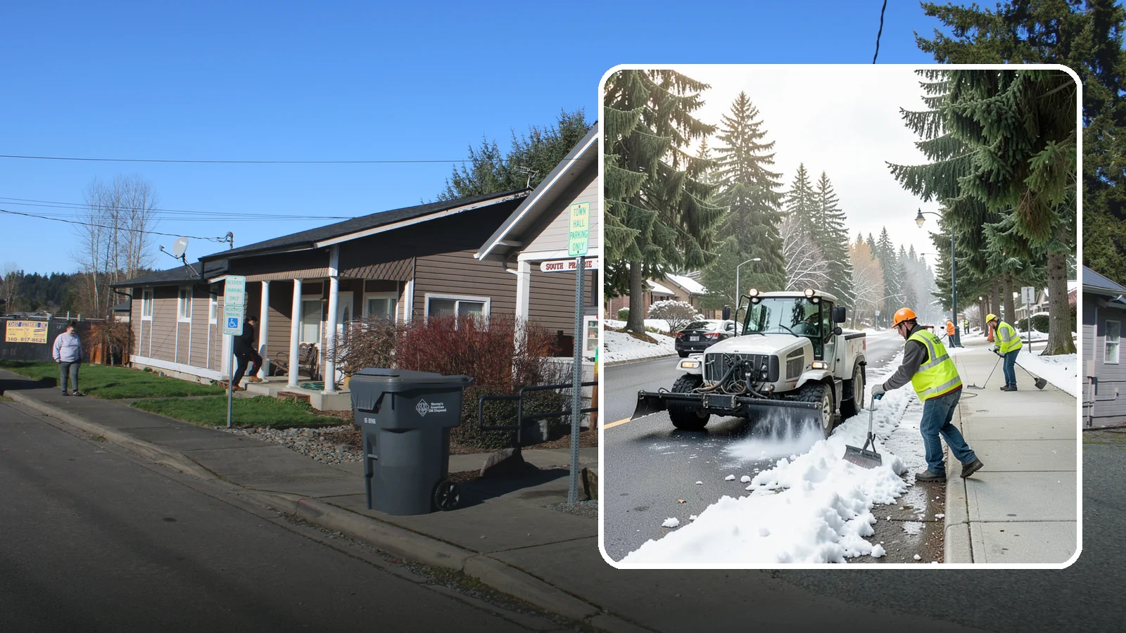 Sidewalk Snow Removal in South Prairie, Pierce County, WA - Clear public sidewalks, walkways, and pedestrian corridors of snow to maintain safe, ADA-compliant access.