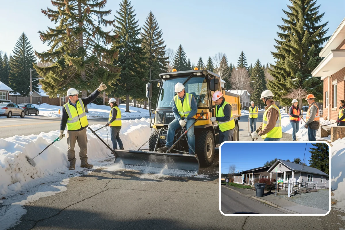 Sidewalk Snow Removal in South Prairie, Pierce County, WA - Maintains ADA-accessible width at ramps and crossings