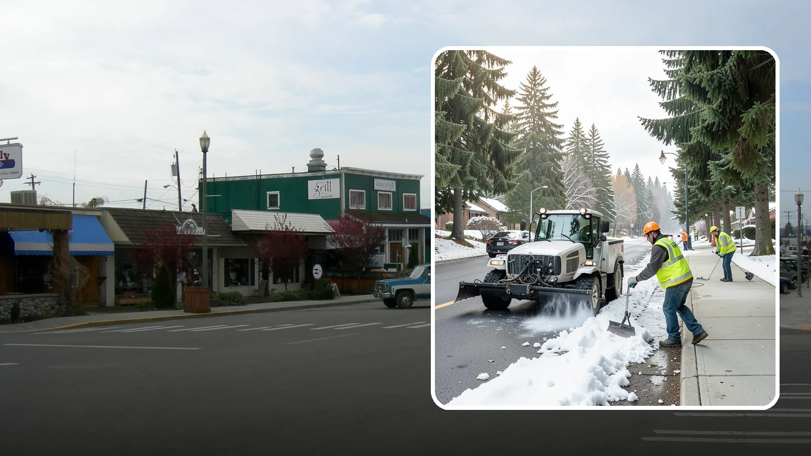 Sidewalk Snow Removal in Stanwood, Snohomish County, WA - Clear public sidewalks, walkways, and pedestrian corridors of snow to maintain safe, ADA-compliant access.