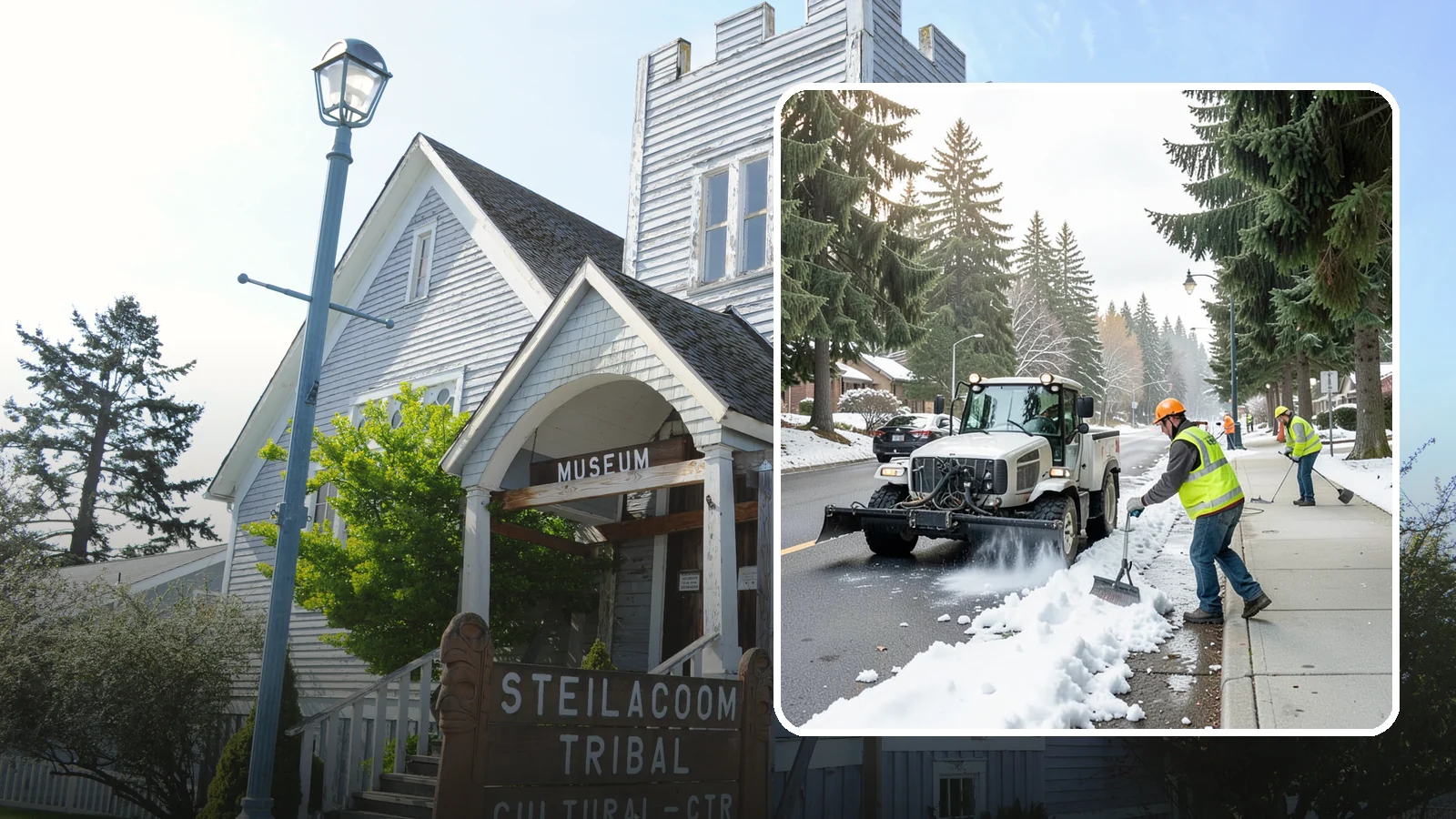 Sidewalk Snow Removal in Steilacoom, Pierce County, WA - Clear public sidewalks, walkways, and pedestrian corridors of snow to maintain safe, ADA-compliant access.