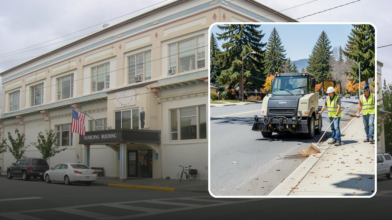 Sidewalk Sweeping in Anacortes, Skagit County, WA - Mechanical and walk-behind sweeping of sidewalks, plazas, and pedestrian corridors.