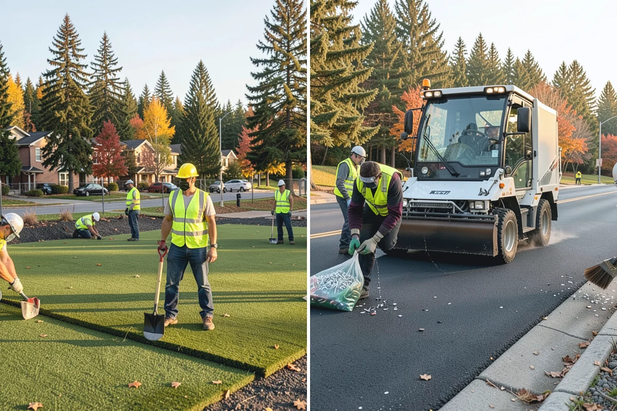 Sidewalk Sweeping in Beaux Arts Village, King County, WA - Map sidewalk and plaza routes
